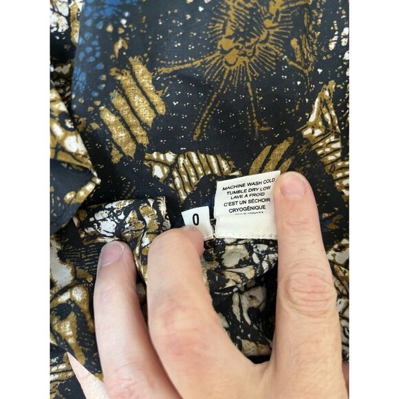 Ulla Johnson Elena Ruffled Printed Cotton Poplin Blouse Size 0 - Picture 5 of 7